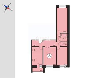 3-к квартира, вторичка, 81м2, 4/17 этаж