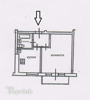 1-к квартира, вторичка, 30м2, 5/5 этаж
