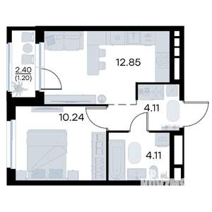 1-к квартира, вторичка, 33м2, 16/17 этаж