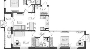 3-к квартира, вторичка, 93м2, 5/9 этаж