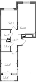 2-к квартира, вторичка, 63м2, 7/9 этаж