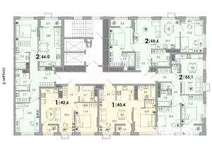 1-к квартира, вторичка, 43м2, 10/16 этаж