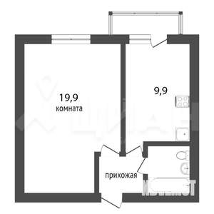 1-к квартира, вторичка, 39м2, 2/9 этаж