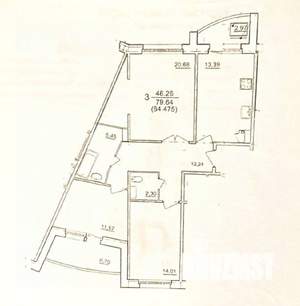 3-к квартира, вторичка, 80м2, 2/9 этаж