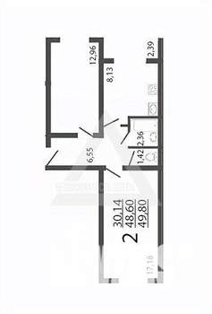 2-к квартира, вторичка, 50м2, 4/4 этаж
