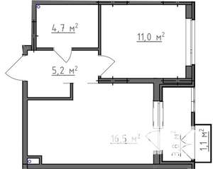 1-к квартира, вторичка, 40м2, 2/9 этаж