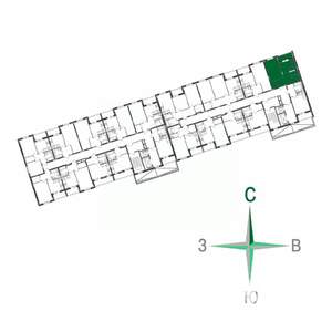 1-к квартира, строящийся дом, 39м2, 15/17 этаж