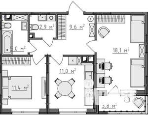 2-к квартира, вторичка, 60м2, 5/9 этаж