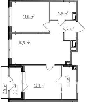 2-к квартира, вторичка, 60м2, 3/9 этаж