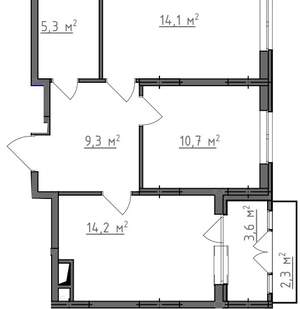 2-к квартира, вторичка, 56м2, 4/9 этаж