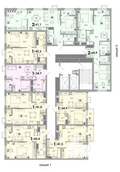 1-к квартира, вторичка, 42м2, 10/16 этаж
