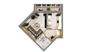 1-к квартира, сданный дом, 39м2, 1/17 этаж