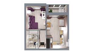 1-к квартира, строящийся дом, 38м2, 2/17 этаж