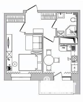 1-к квартира, вторичка, 33м2, 5/18 этаж