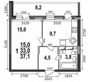 1-к квартира, вторичка, 37м2, 13/17 этаж