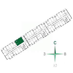 2-к квартира, строящийся дом, 59м2, 13/17 этаж