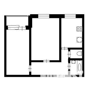 2-к квартира, вторичка, 53м2, 4/5 этаж