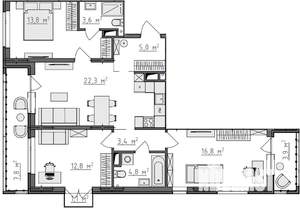 3-к квартира, вторичка, 89м2, 4/9 этаж