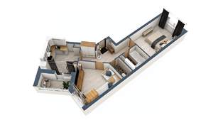 2-к квартира, строящийся дом, 55м2, 1/17 этаж