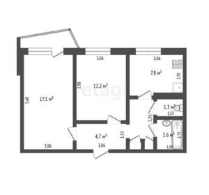 2-к квартира, вторичка, 50м2, 8/9 этаж