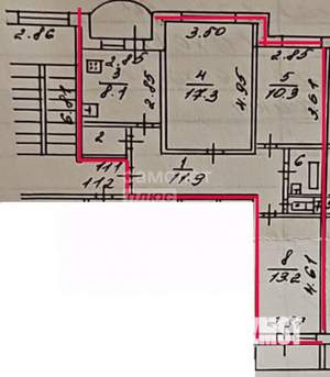 3-к квартира, вторичка, 66м2, 6/10 этаж
