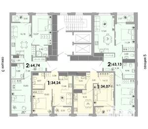 2-к квартира, вторичка, 63м2, 8/17 этаж