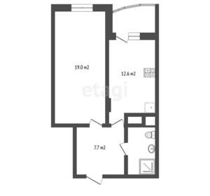 1-к квартира, вторичка, 42м2, 12/17 этаж