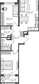 2-к квартира, вторичка, 63м2, 5/9 этаж