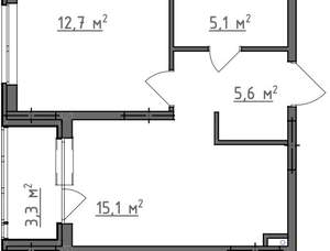 1-к квартира, вторичка, 40м2, 1/9 этаж