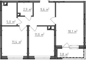 2-к квартира, вторичка, 60м2, 4/9 этаж