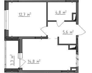 1-к квартира, вторичка, 40м2, 7/9 этаж
